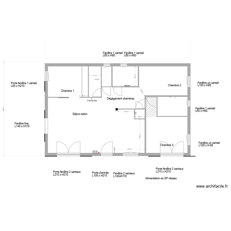 plan vierge sans meubles. Plan de 