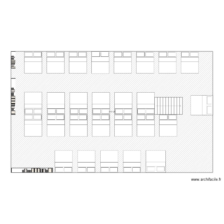 1e etage. Plan de 1 pièce et 200 m2