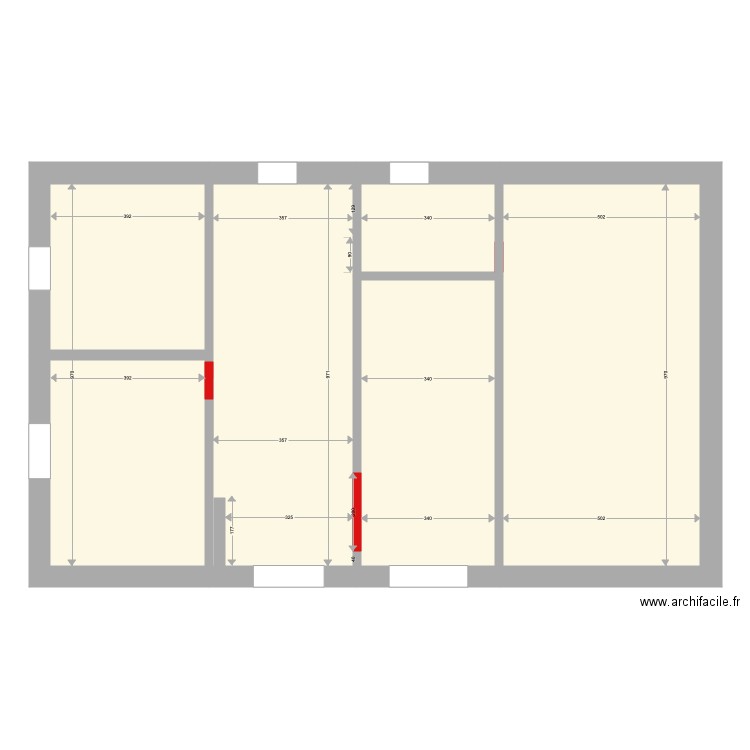 plan dalle ferme stage. Plan de 6 pièces et 153 m2