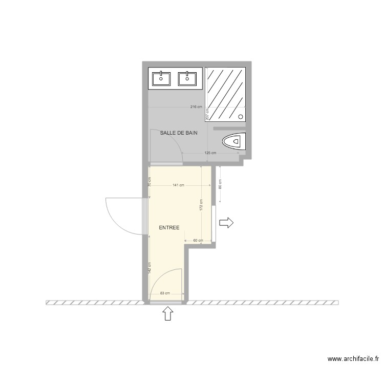 SDB  PROJET . Plan de 0 pièce et 0 m2