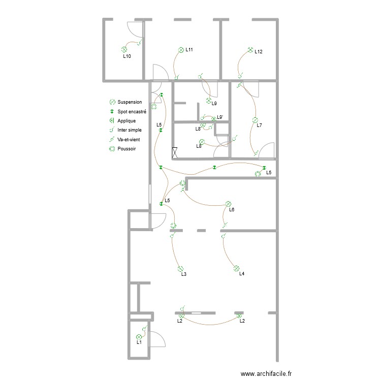 carlos lumiere 2. Plan de 7 pièces et 23 m2