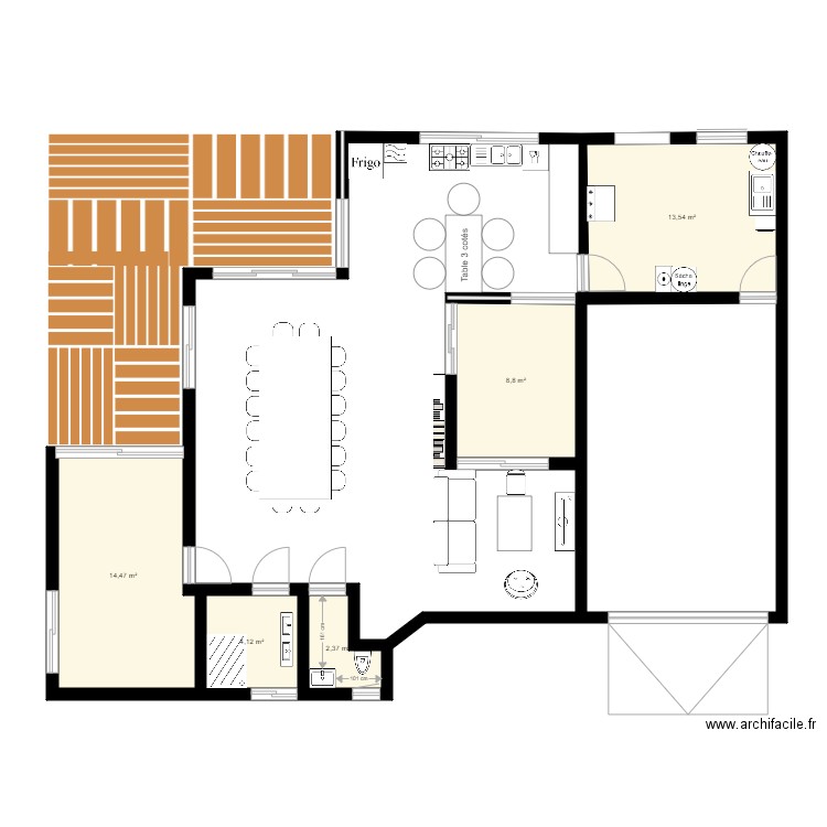 Projet maison individuelle 1. Plan de 5 pièces et 43 m2
