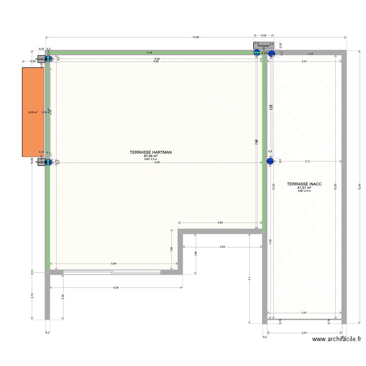 hartmanbutte Etienne. Plan de 2 pièces et 129 m2