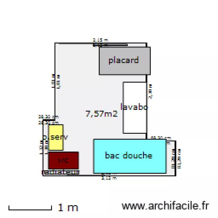 salle de bain. Plan de salle de bain. Plan de