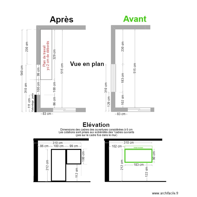 Détail cusine. Plan de 0 pièce et 0 m2