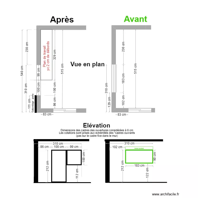 D&eacute;tail cusine. Plan de 