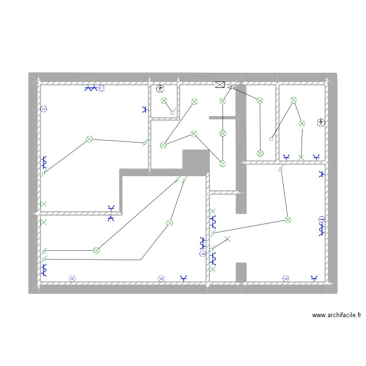 Sébastien Bruxelles électricité. Plan de 22 pièces et 48 m2