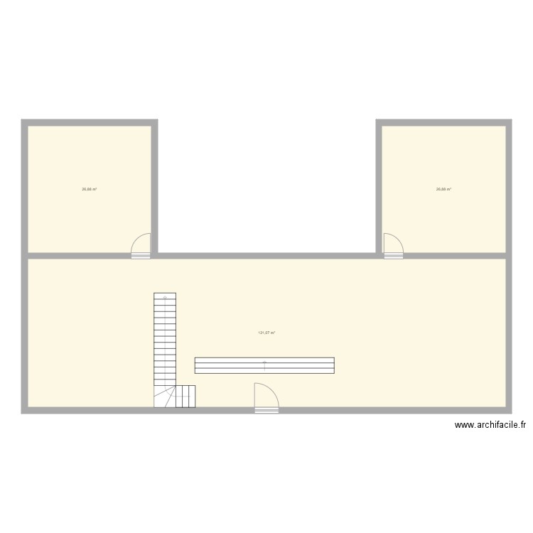 maison 2. Plan de 3 pièces et 175 m2