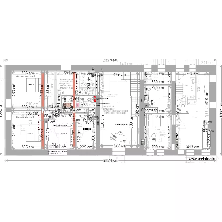 Coublevie projet 2 chambres et parents grenier v4. Plan de 