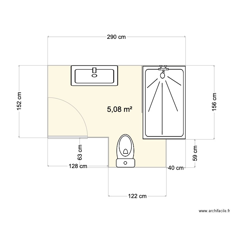 plan salle de bain. Plan de 0 pièce et 0 m2