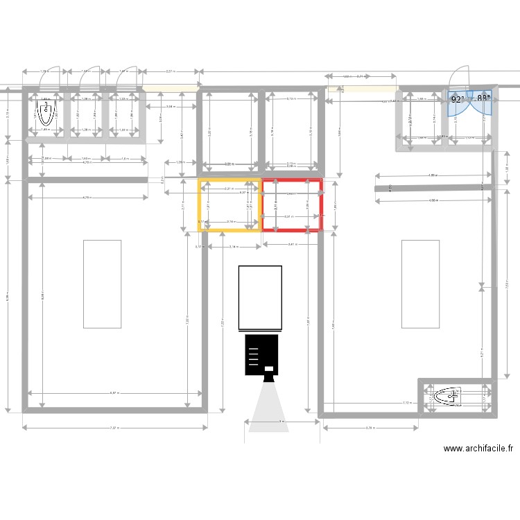 rxdd. Plan de 9 pièces et 35 m2