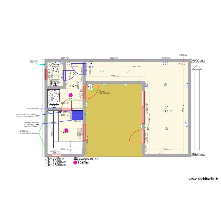 Кудиново эл. Plan de 5 pièces et 47 m2