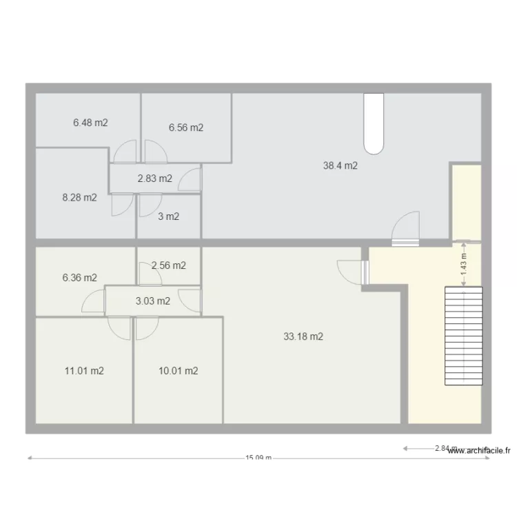 scld ssol etage ascenss SHON 157m2. Plan de 