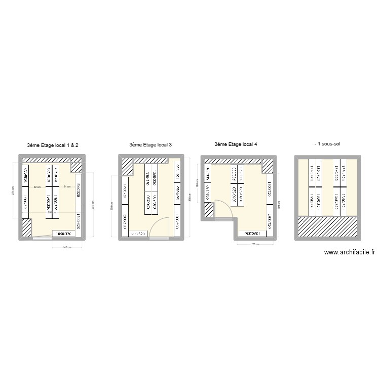 Eveché Liège. Plan de 13 pièces et 44 m2