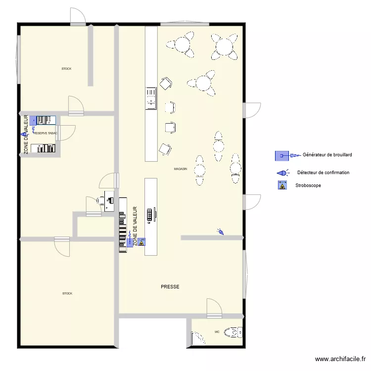 TABAC LE GRAND LOGIS G&eacute;n&eacute;rateur de brouillard. Plan de 