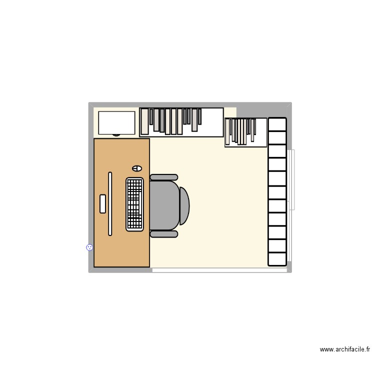 Bureau_LA. Plan de 1 pièce et 4 m2