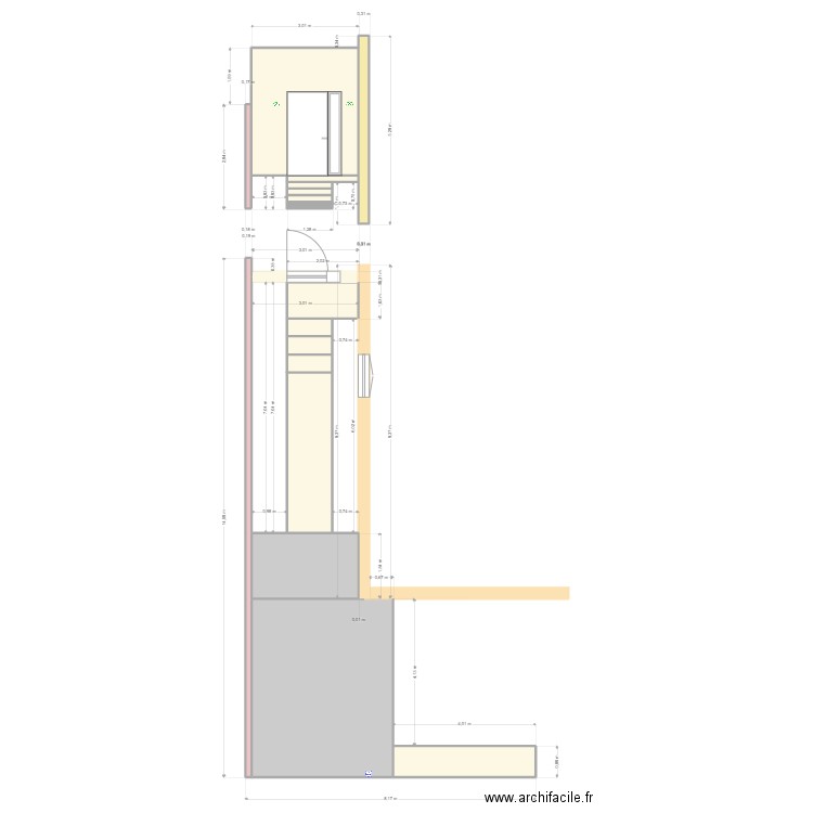 Rambouillet entree facade 2. Plan de 17 pièces et 55 m2