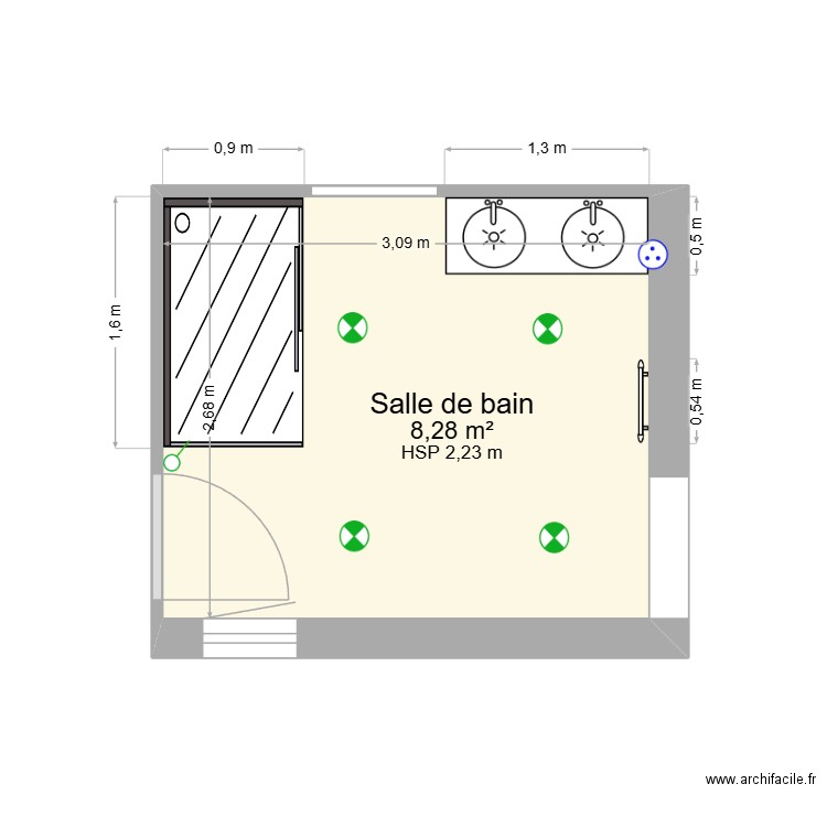PATISSOU. Plan de 1 pièce et 8 m2