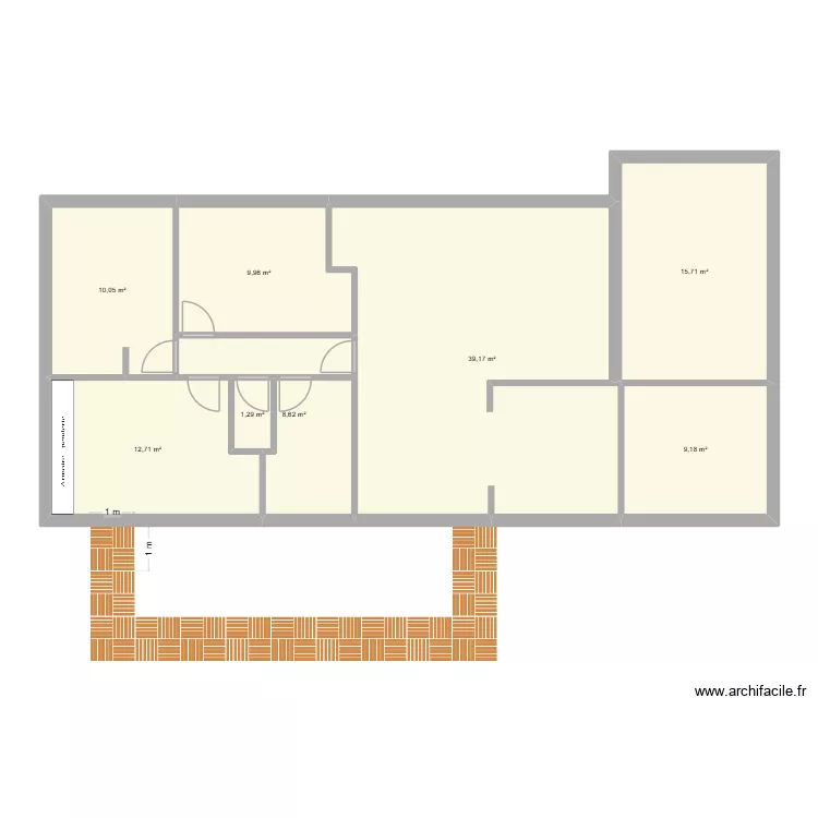 Cadours-2. Plan de 8  et 107 m²