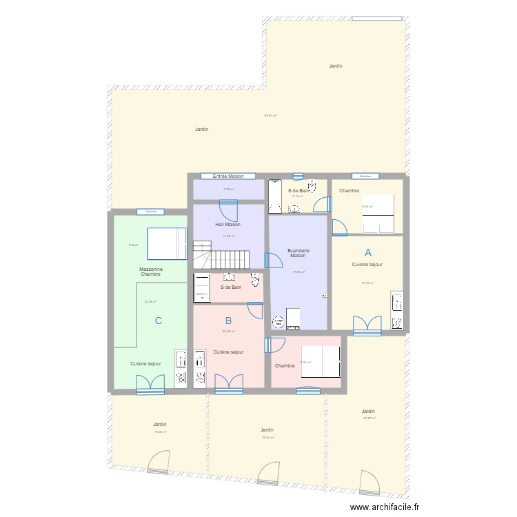 Plan des Castors projet RDC . Plan de 0 pièce et 0 m2