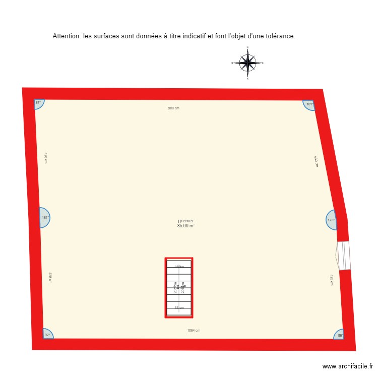 BI 2571 grenier côté. Plan de 0 pièce et 0 m2