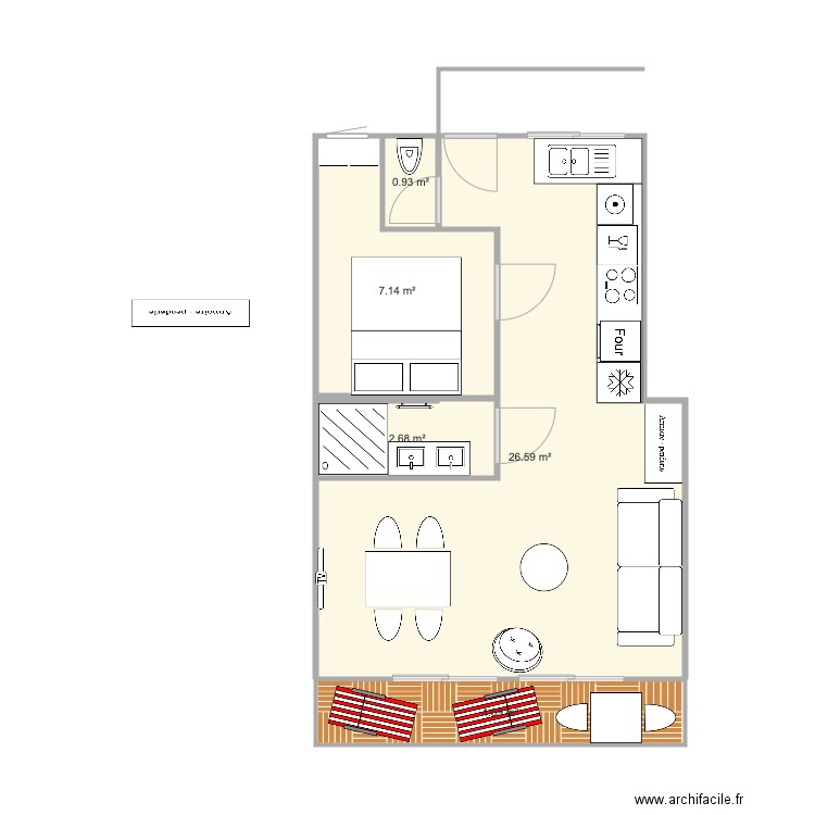 Heol Réel version cuisine en long final. Plan de 0 pièce et 0 m2