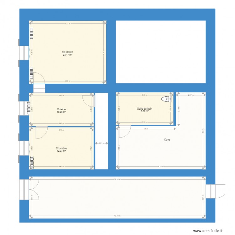 RDC Etat des lieux. Plan de 0 pièce et 0 m2