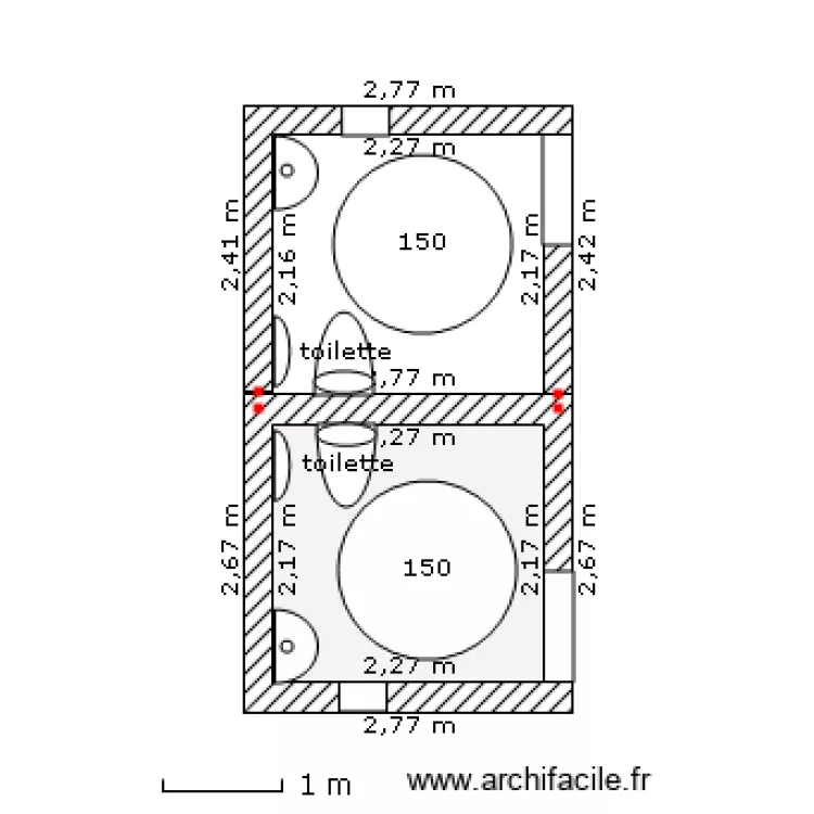 toilette publique poste. Plan de 
