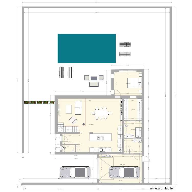 Maison 150 avec clotures. Plan de 11 pièces et 183 m2