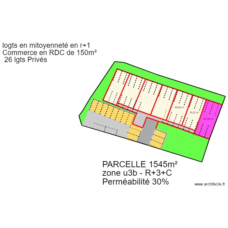 MOTTAGAN CS 830 commerce. Plan de 0 pièce et 0 m2