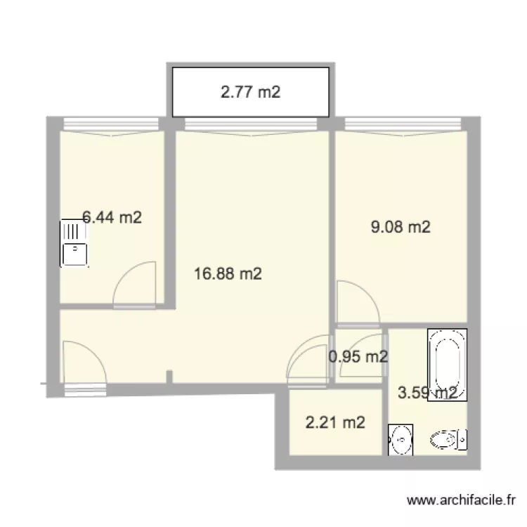 173 Charenton Batiment 3 Etage 12 Porte droite. Plan de 