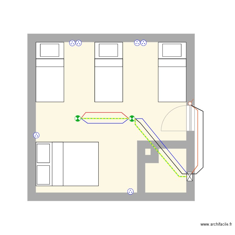 Electricité combles lumières. Plan de 0 pièce et 0 m2