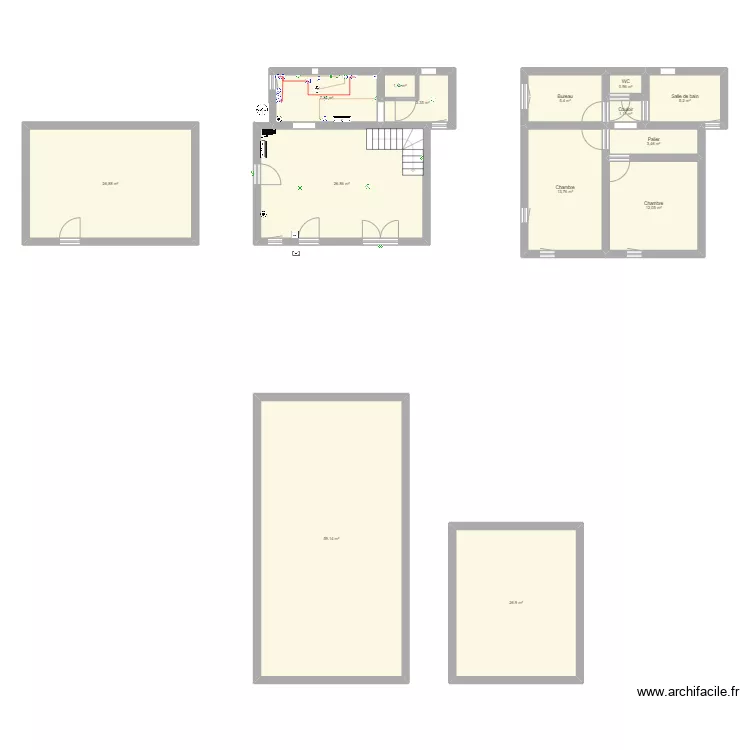 Maison Aubi&egrave;re. Plan de 