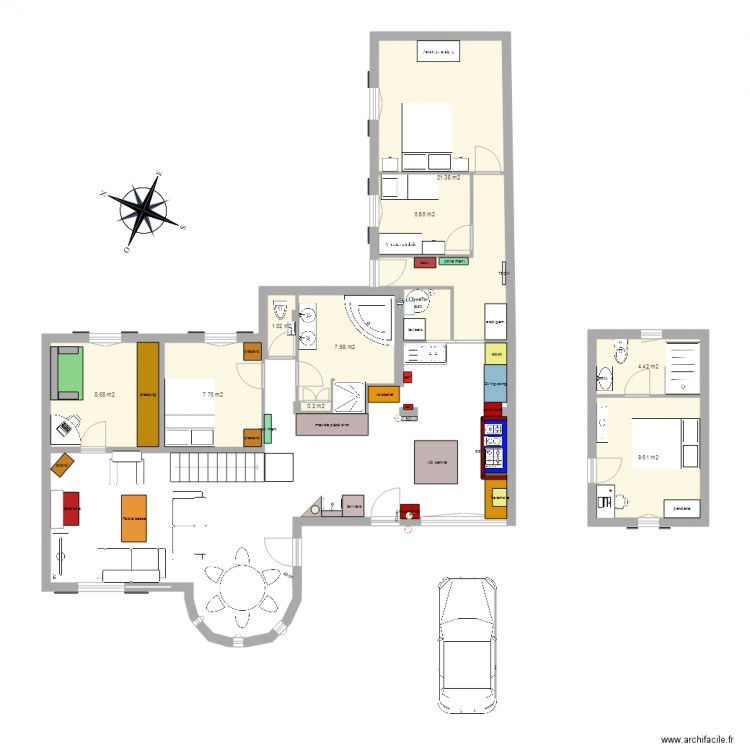 agrandissement cuisine 15 CE bas . Plan de 0 pièce et 0 m2