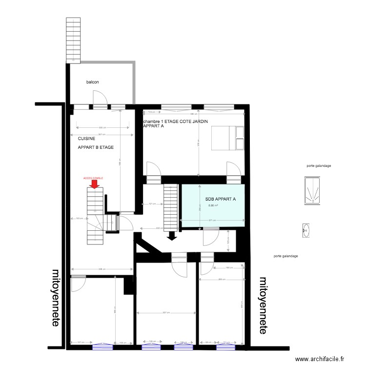 ETAGE  APPART A ET B . Plan de 0 pièce et 0 m2