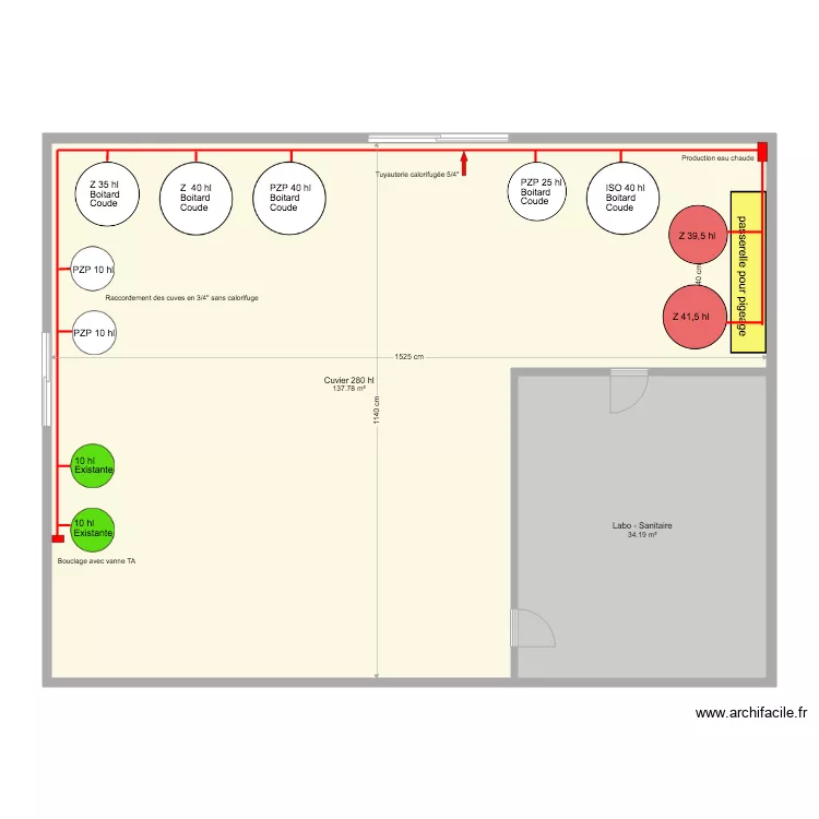 VDR Chauffage cuvier . Plan de 