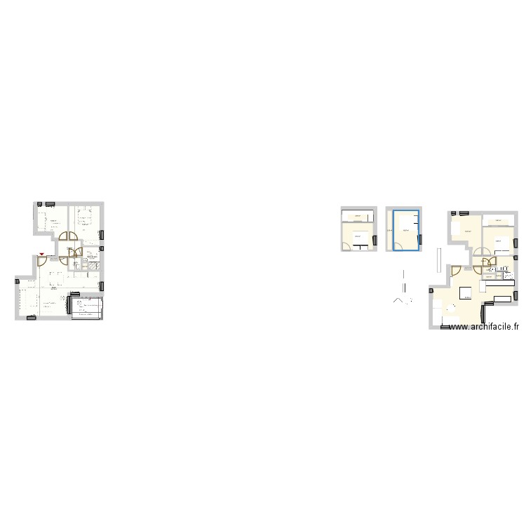 B601 etat initial 3. Plan de 22 pièces et 165 m2