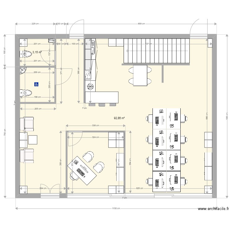 STEF RDC 1 V2 20220620. Plan de 2 pièces et 96 m2