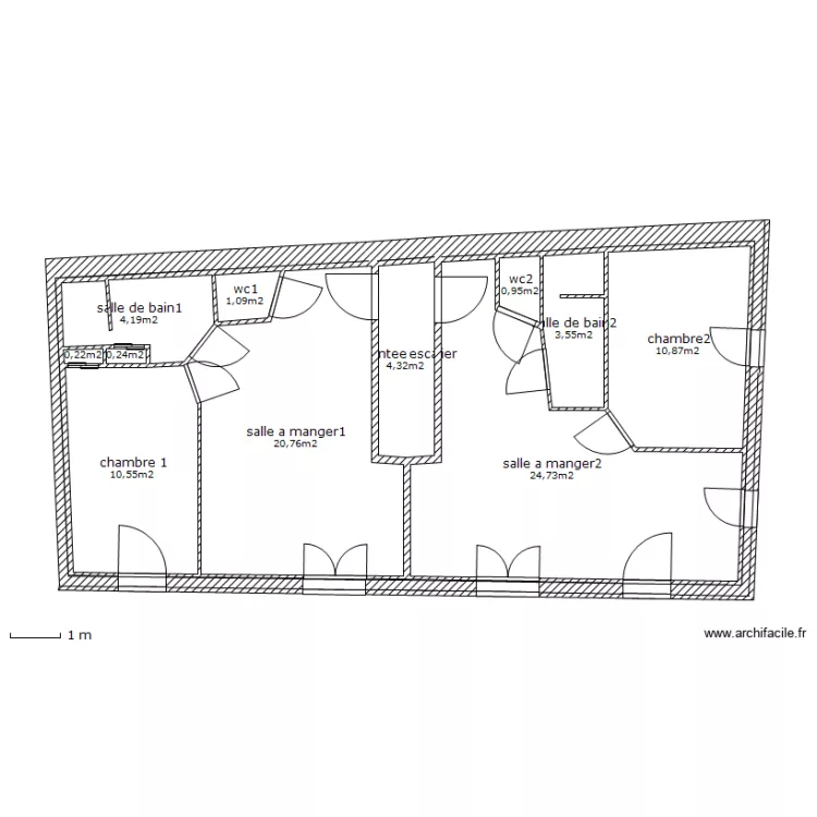 1 etage. Plan de 