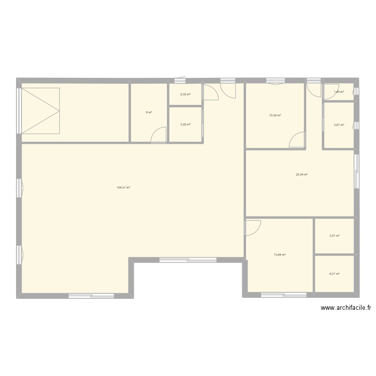 maison en U. Plan de 11 pièces et 176 m2