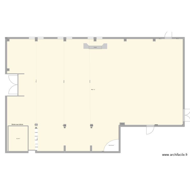 Socomenal après V3. Plan de 2 pièces et 469 m2