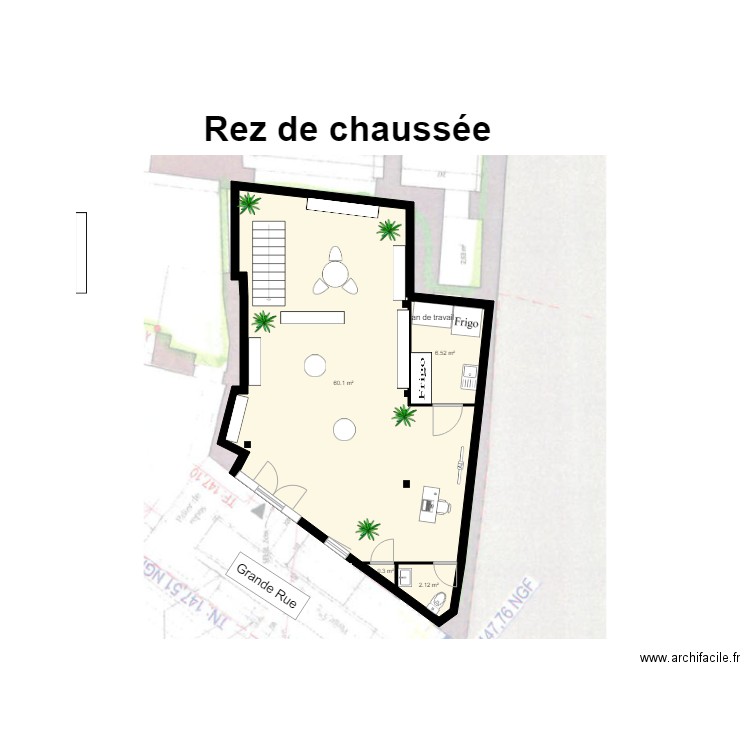 Boutique local vert bis. Plan de 0 pièce et 0 m2