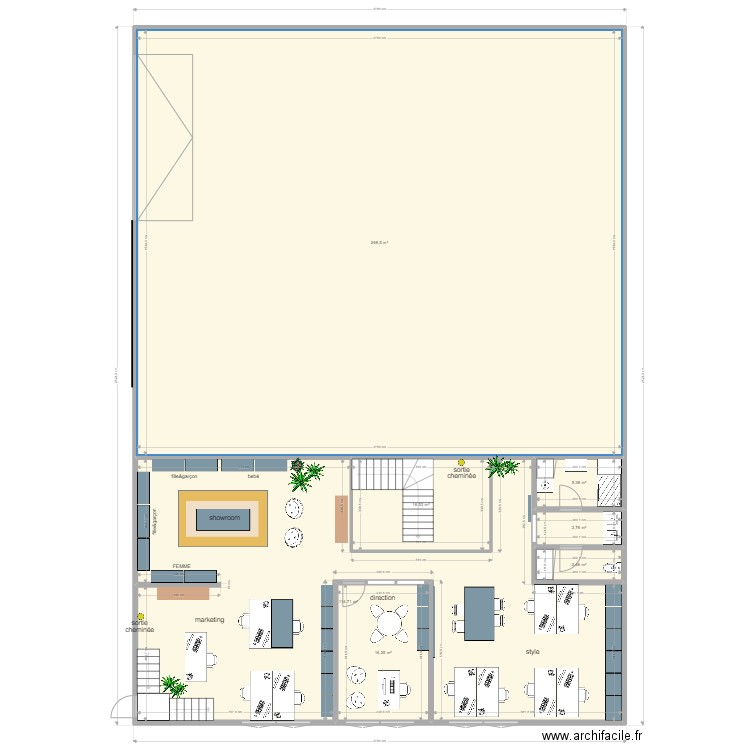 A&P JALDAY 1er étage. Plan de 7 pièces et 429 m2