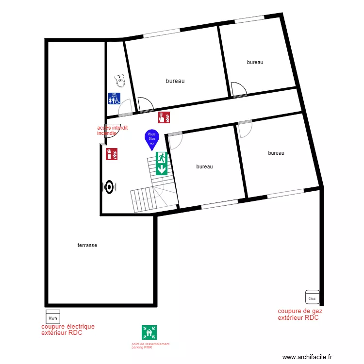 Maisons des solidarit&eacute;s ETAGE. Plan de 