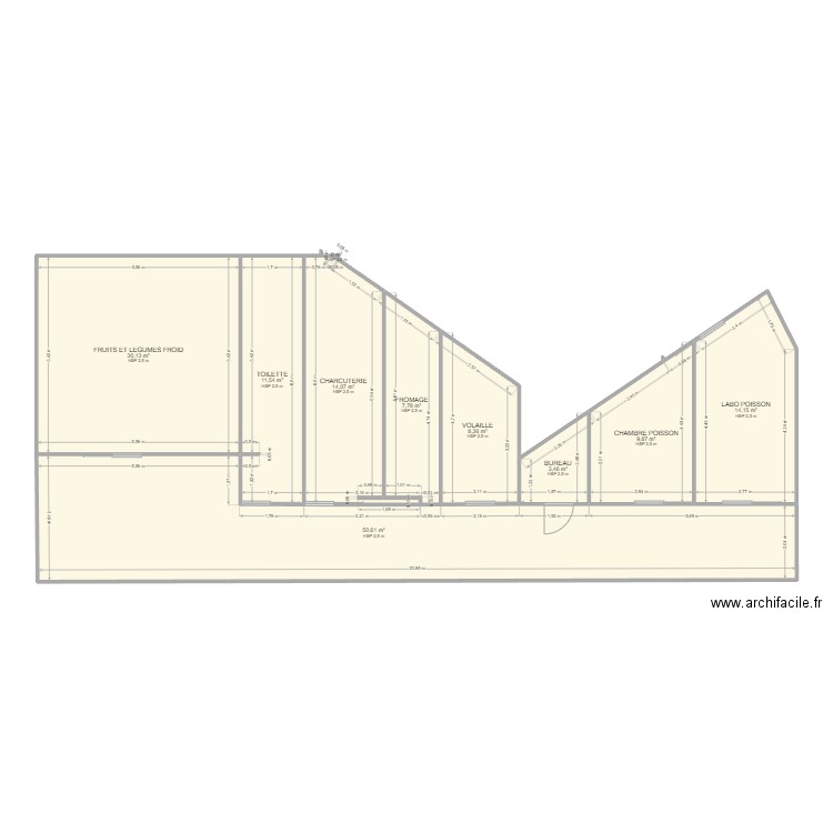 poisson . Plan de 10 pièces et 150 m2