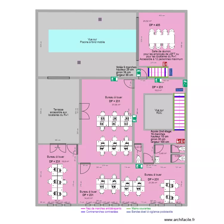LEFT LA PISCINE R+1 APRES TRAVAUX. Plan de 