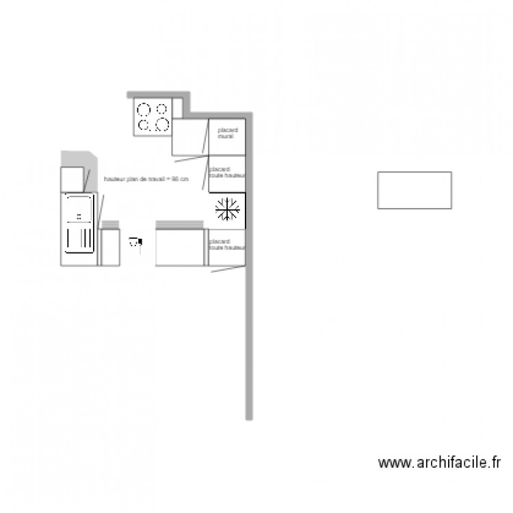 cuisine actuelle. Plan de 0 pièce et 0 m2