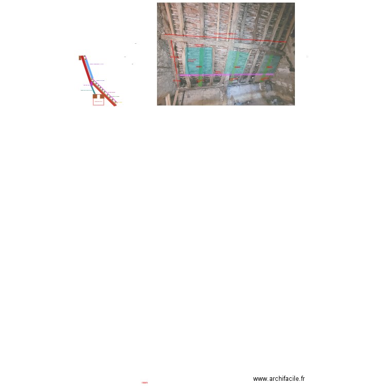 schets dak slaapkamer. Plan de 0 pièce et 0 m2