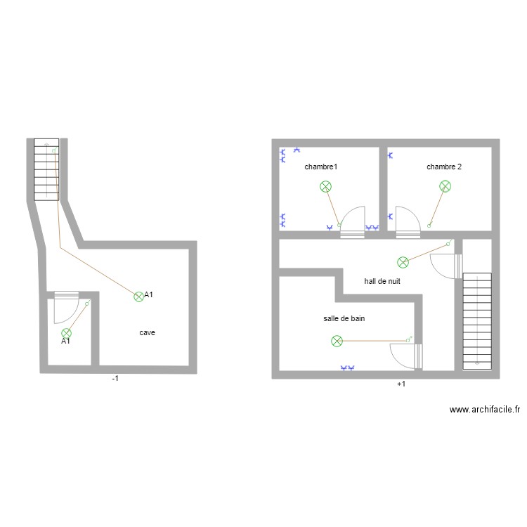 maison mat cave et 1er etage. Plan de 0 pièce et 0 m2