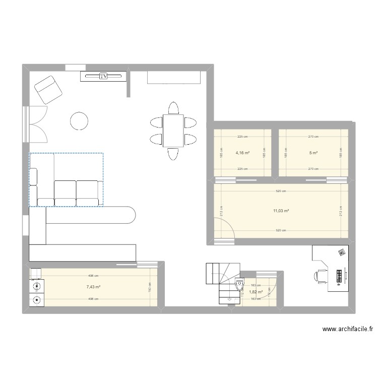 V1 Maison. Plan de 5 pièces et 29 m2